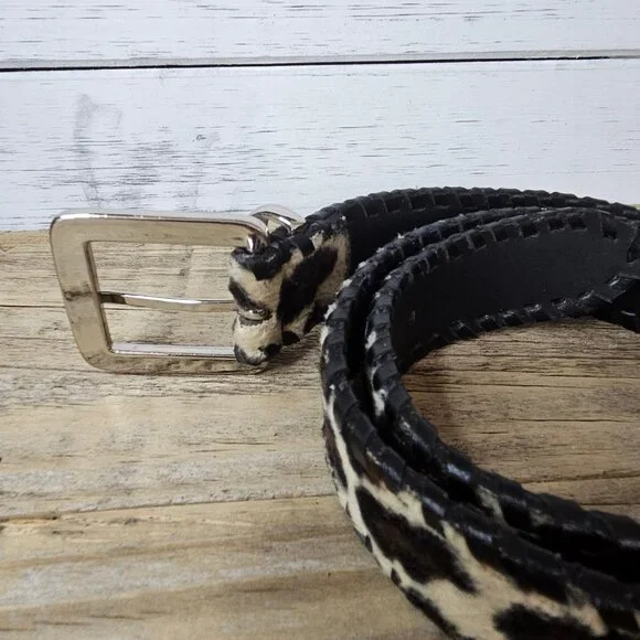 No Brand Leopard Print Silver Buckle Belt size small - Picture 3 of 7